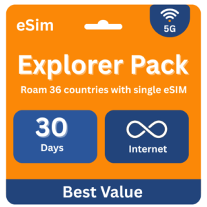 World Basic 36 Countries-5GB, 128kbps+eSIM Carrier of 30 days