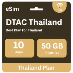 DTAC Thailand 10 Day 50 GB + ∞